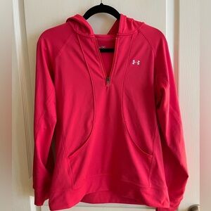 MOVING SALE MAKE OFFERS! L EUC Pink Under Armour 1/4 zip with pockets​​